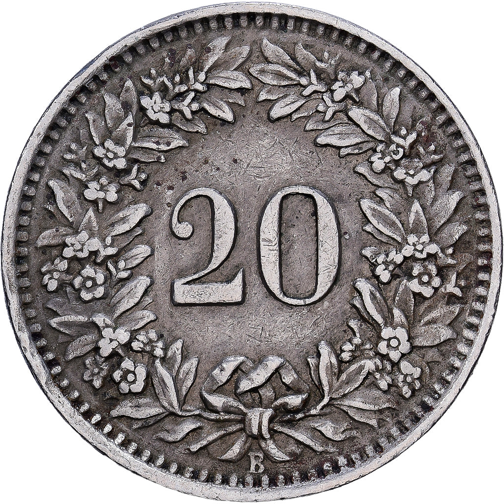 Svizzera, 20 Rappen, 1944, Bern, Rame-nichel, B
