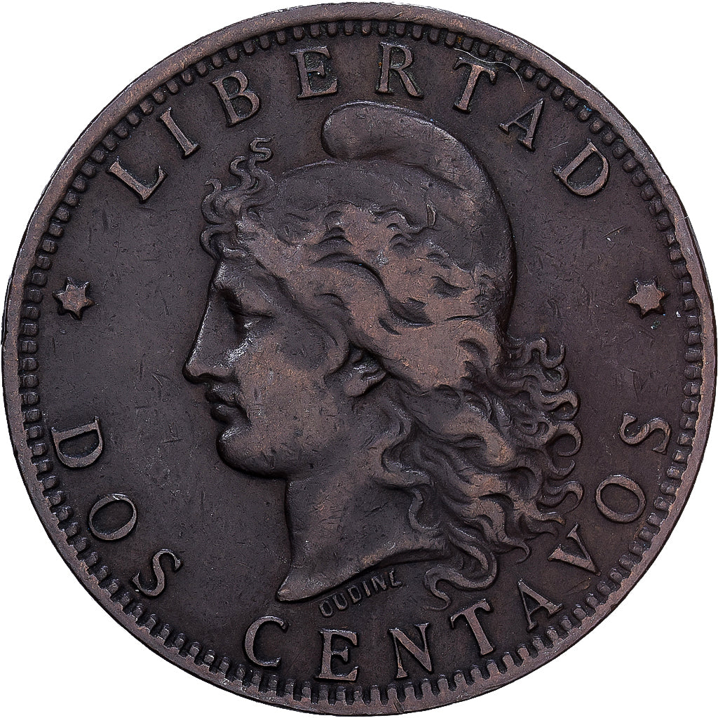 Argentina, 2 Centavos, 1891, Bronze, VF(30-35)