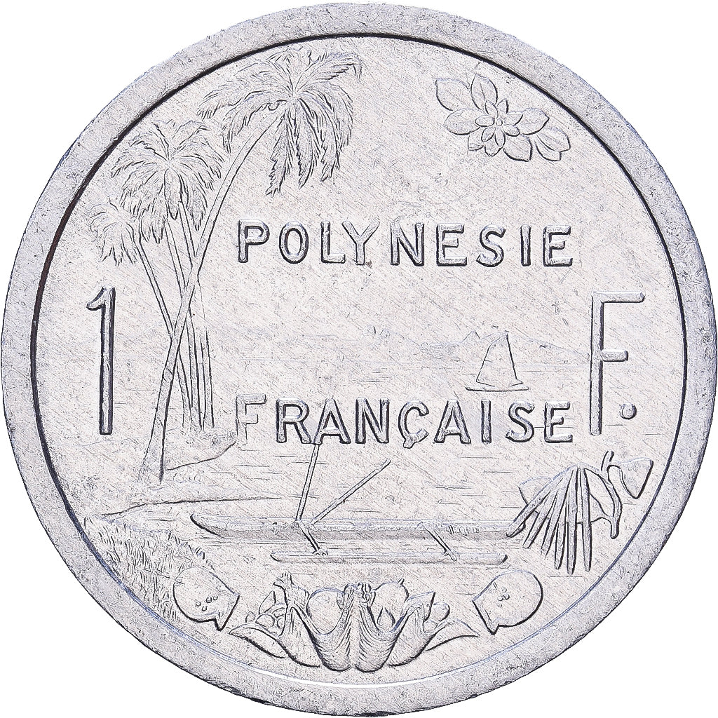 French Polynesia, 1 Franc, 1993, Paris, Aluminum, F(12-15)