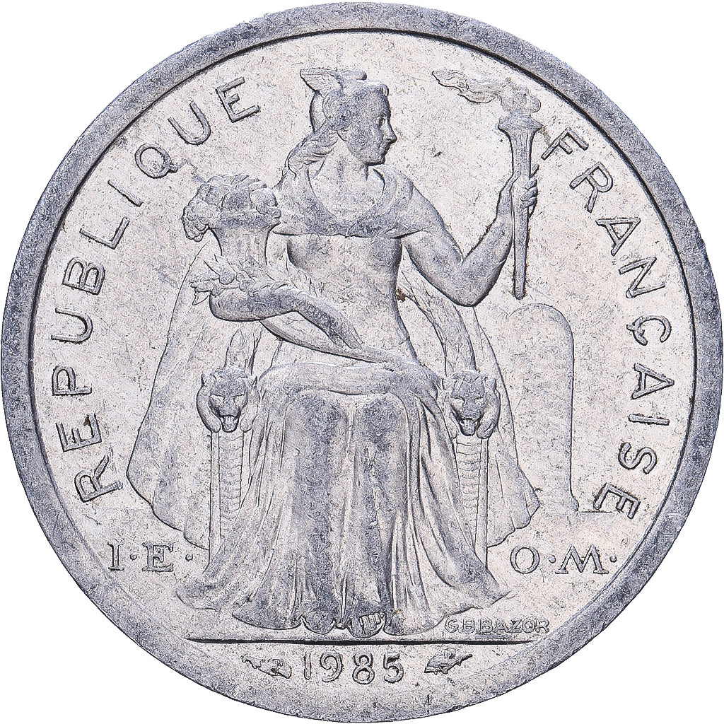 Polinezja Francuska, 1 Franc, 1985, Paris, Aluminium, F(12-15)