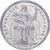 French Polynesia, 1 Franc, 1985, Paris, Aluminum, F(12-15)