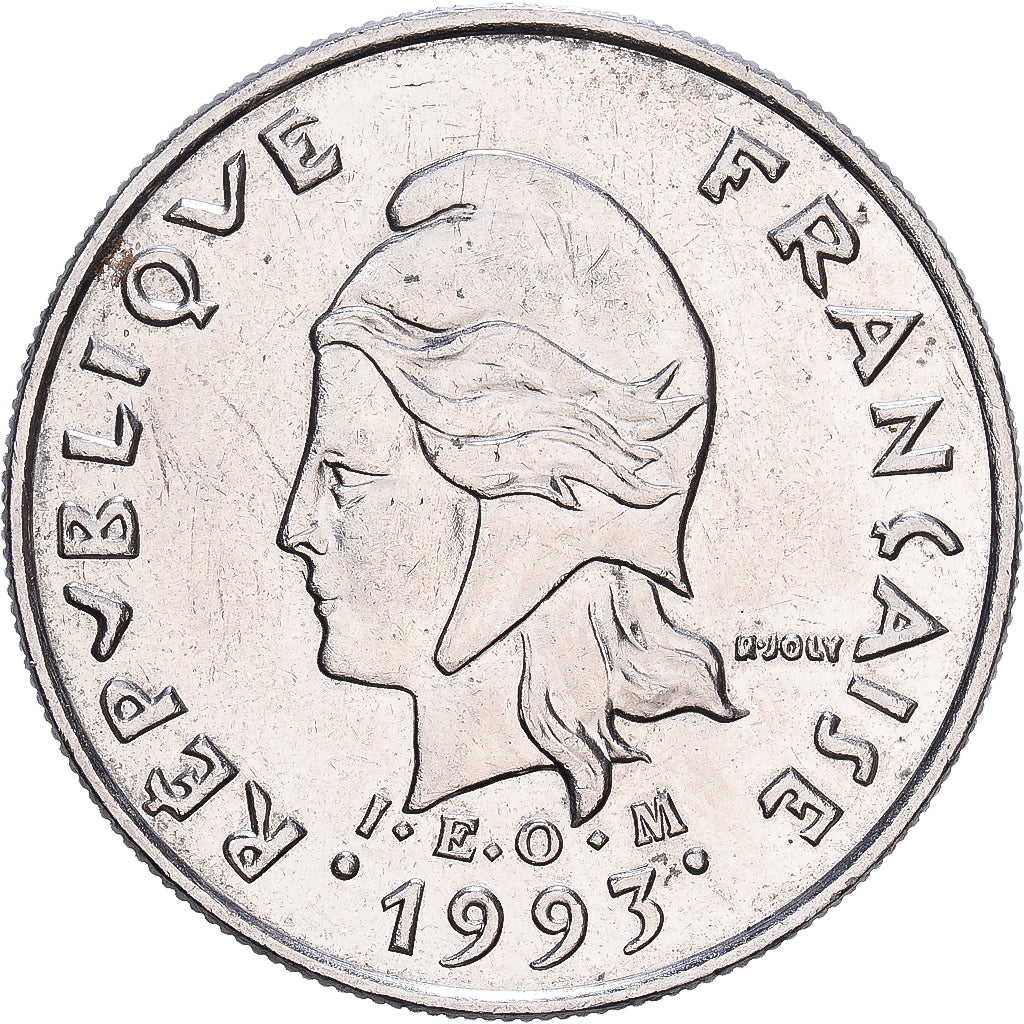 French Polynesia, 10 Francs, 1993, Paris, Nickel, VF(30-35)