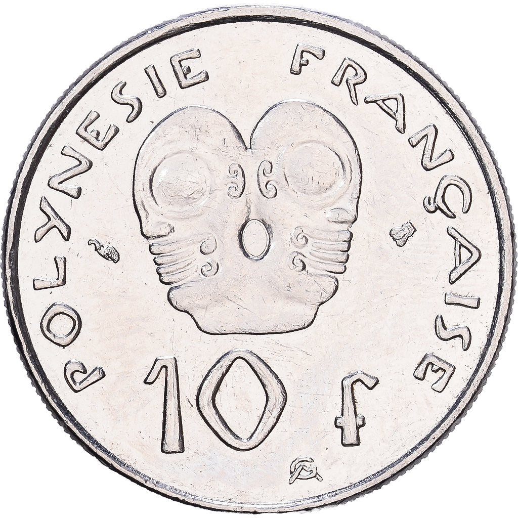 Polinesia francesa, 10 Francs, 1998, Paris, Níquel, BC+