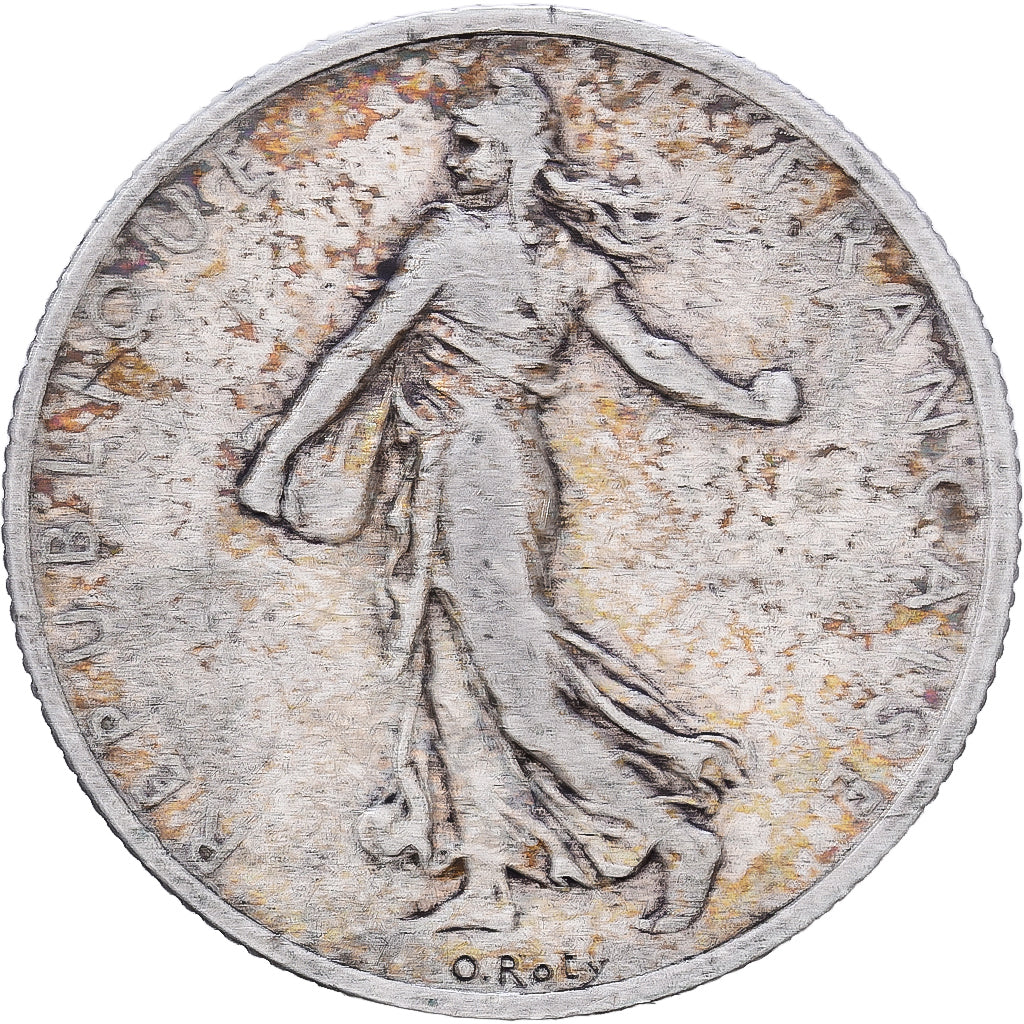 France, 2 Francs, Semeuse, 1905, Paris, Silver, VG10