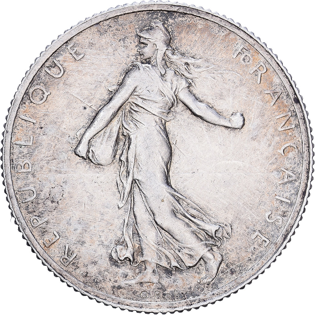 Francia, 2 Francs, Semeuse, 1914, Castelsarrasin, Plata, MBC+