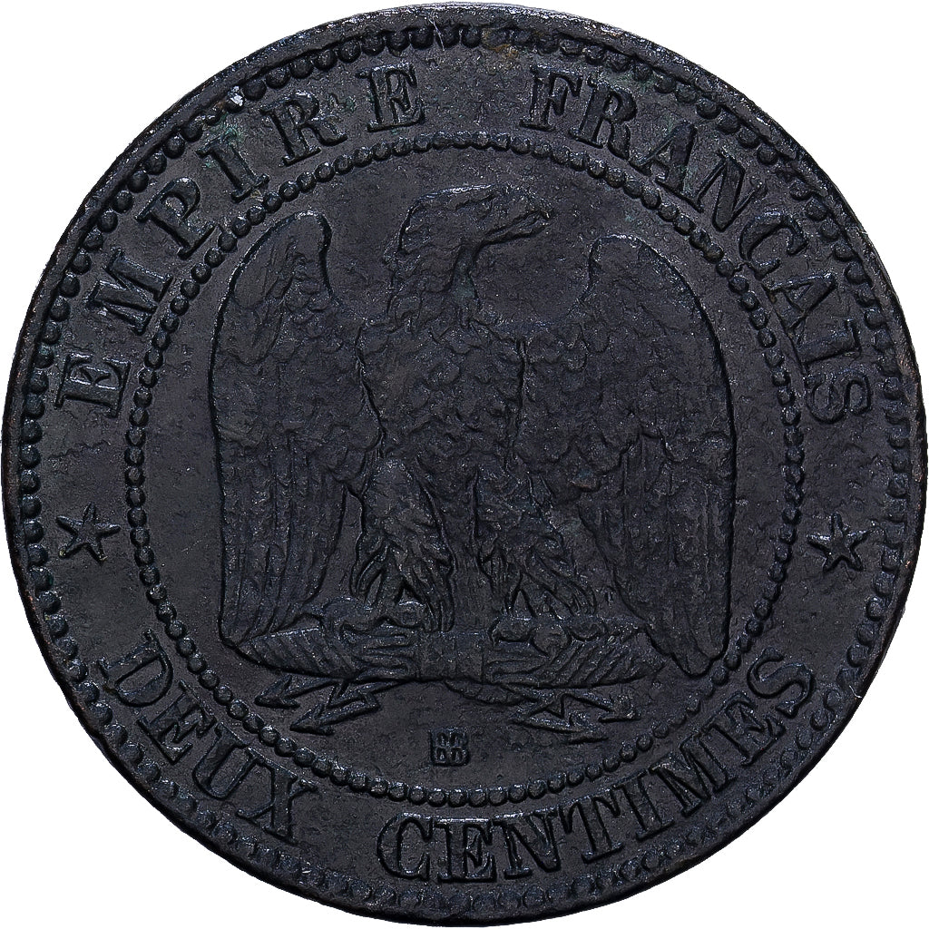 Frankreich, 2 Centimes, 1861, Strasbourg, Bronze, GE