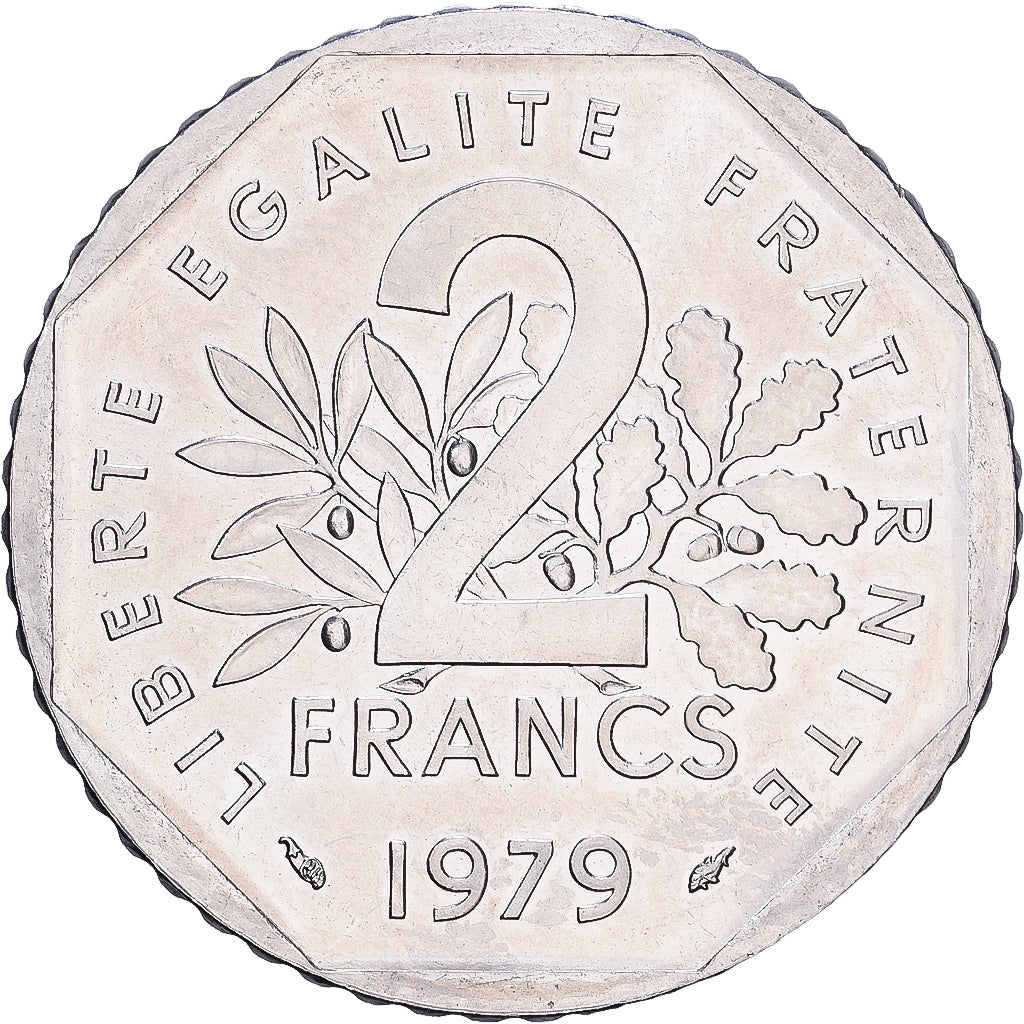 Frankrijk, 2 Francs, 1979, Paris, Nickel, FR+