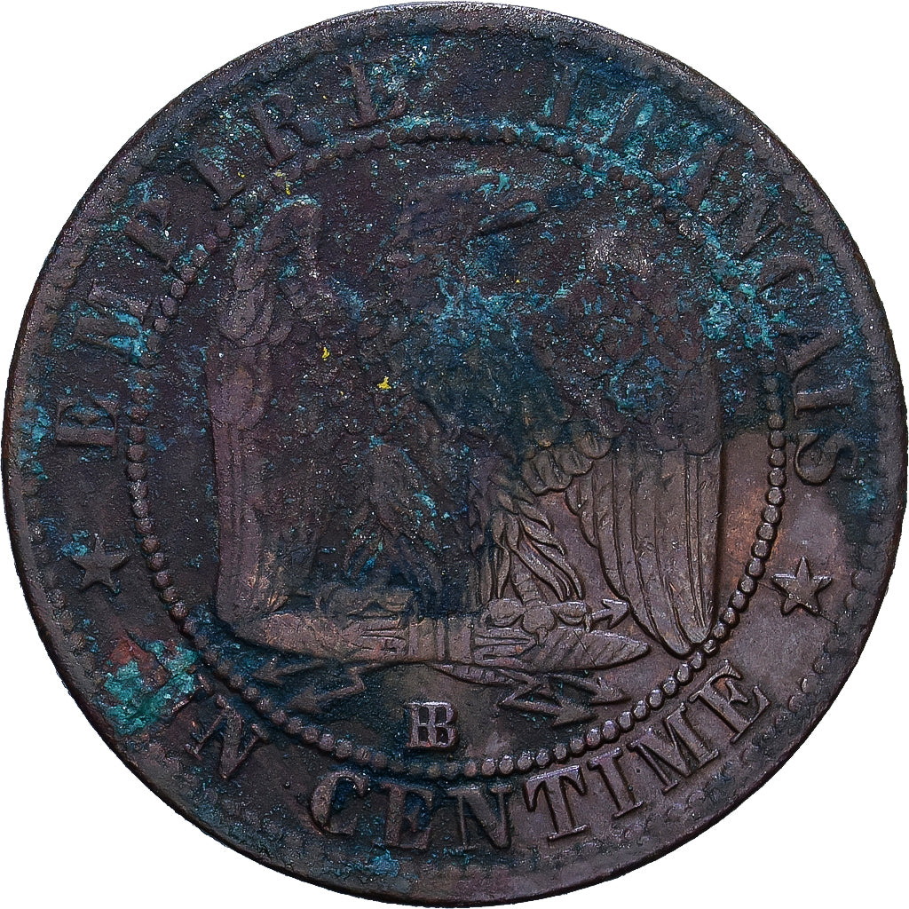 France, 1 Centime, 1862, Strasbourg, Bronze, G(4-6)