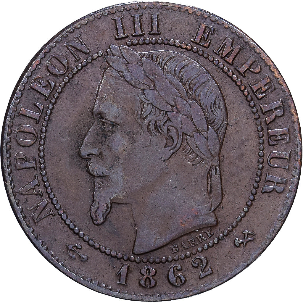 Francia, 1 Centime, 1862, Bordeaux, Bronce, MBC