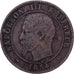 France, 2 Centimes, 1854, Rouen, Bronze, VG(8-10)