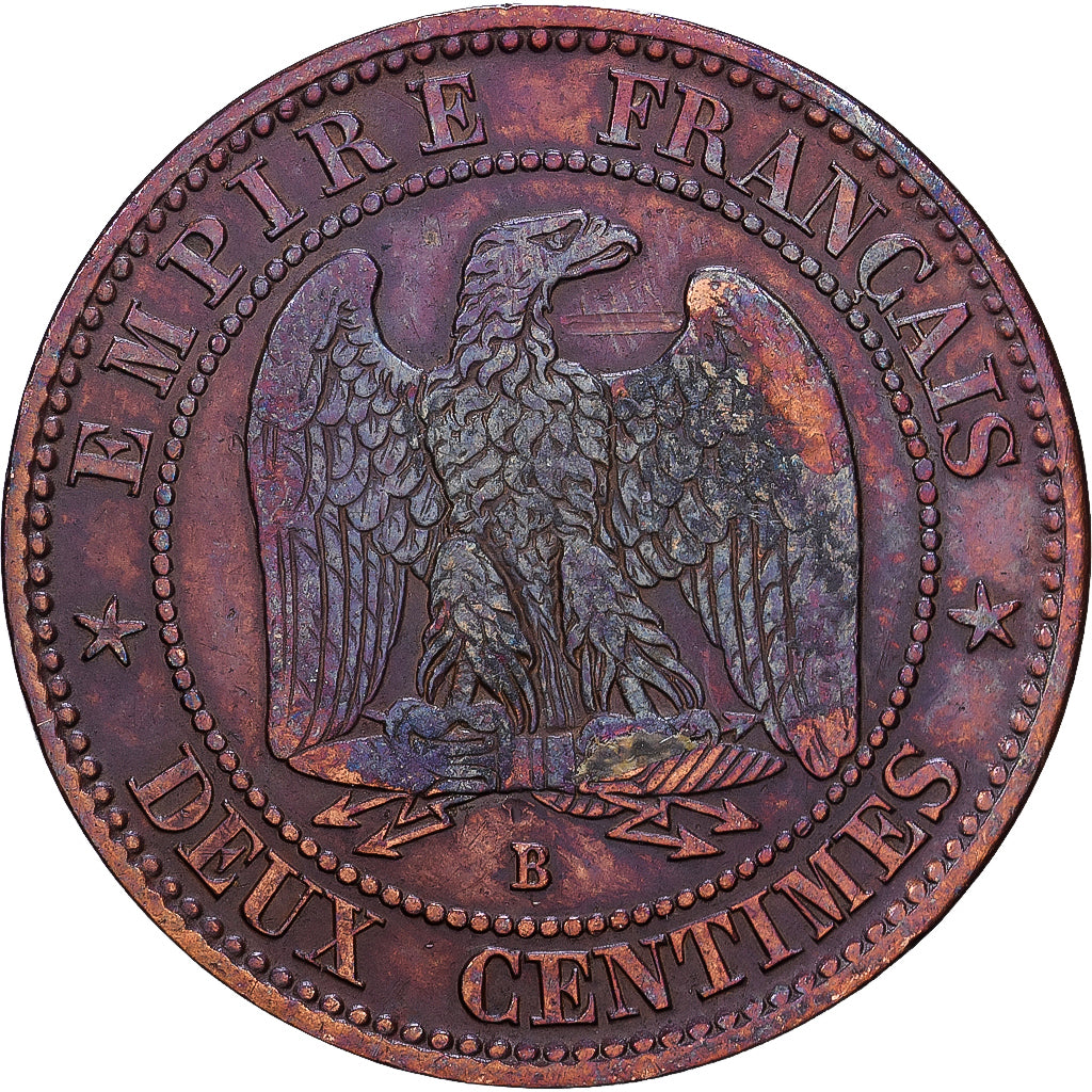 France, 2 Centimes, 1856, Rouen, Bronze, VG(8-10)