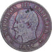France, 2 Centimes, 1855, Lyon, Bronze, VG(8-10)