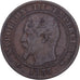 France, 2 Centimes, 1855, Rouen, Bronze, G(4-6)