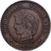 France, 2 Centimes, 1896, Paris, Bronze, VG(8-10)