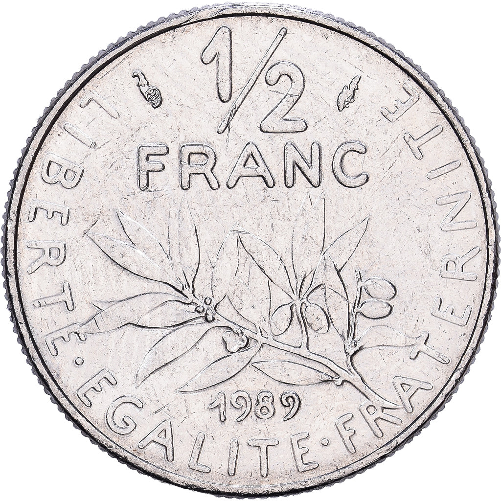 Francia, 1/2 Franc, 1989, Paris, Níquel, MBC