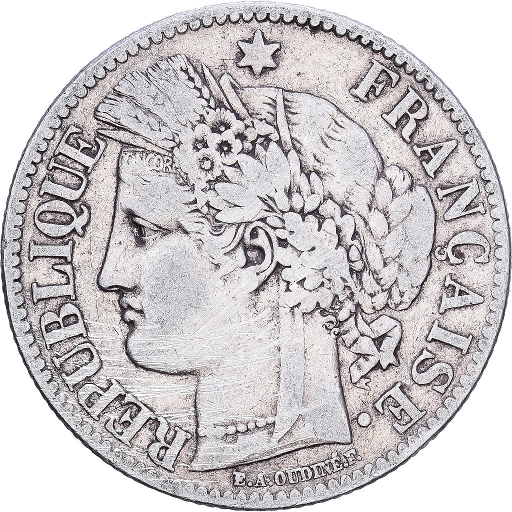 Francia, 2 Francs, 1887, Paris, Plata, BC