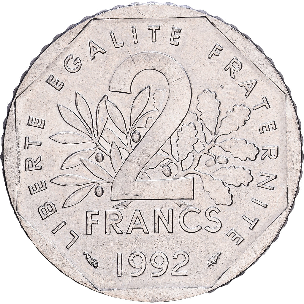 Frankreich, 2 Francs, 1992, Paris, Nickel, SS