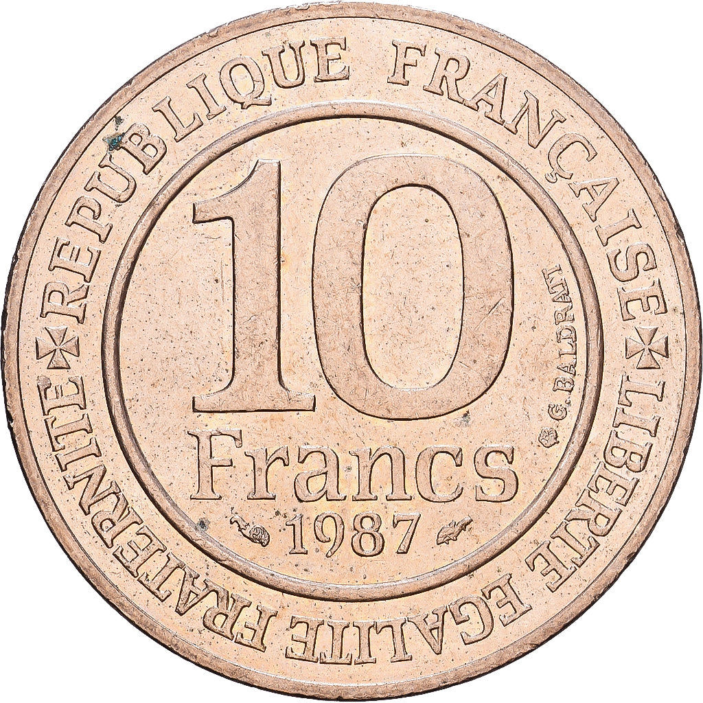 França, 10 Francs, Capetian Millennium, 1987, Paris, Cupro-aluminium-nickel