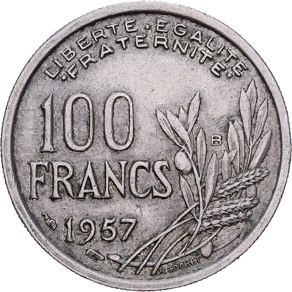 Frankrijk, 100 Francs, 1957, Paris, Cupronickel, FR+