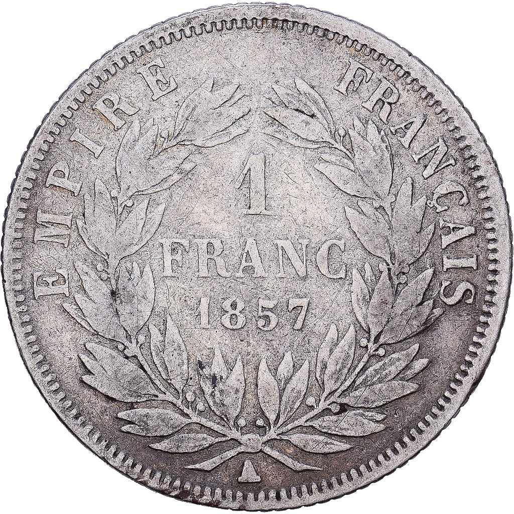 Frankrijk, 1 Franc, 1857, Paris, Zilver, ZG+