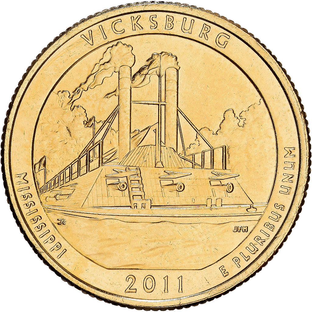 United States, Quarter, Vicksburg, America The Beautiful, 2011, Philadelphia