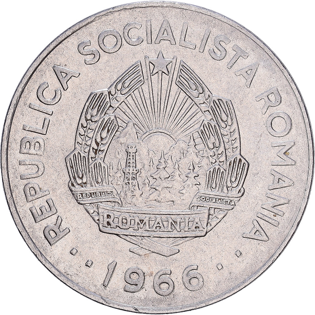 Roemenië, Leu, 1966, Bucarest, Nickel Clad Steel, ZF