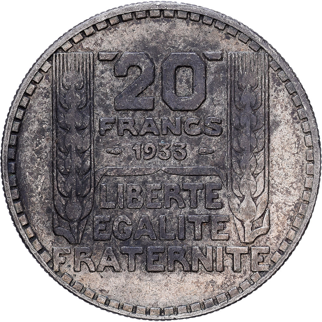 Frankrijk, 20 Francs, Turin, 1933, Paris, Zilver, ZG+