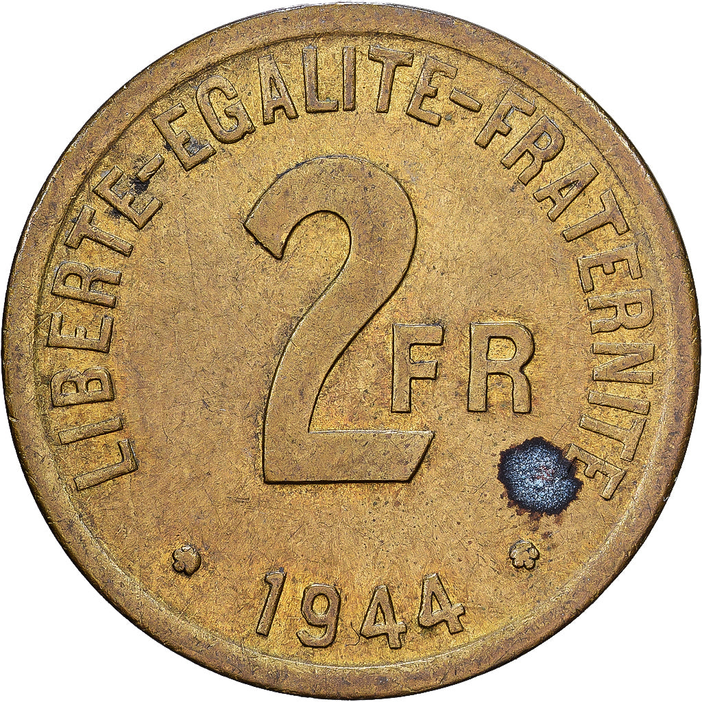 Frankrijk, 2 Francs, 1944, Philadelphia, laiton, ZF