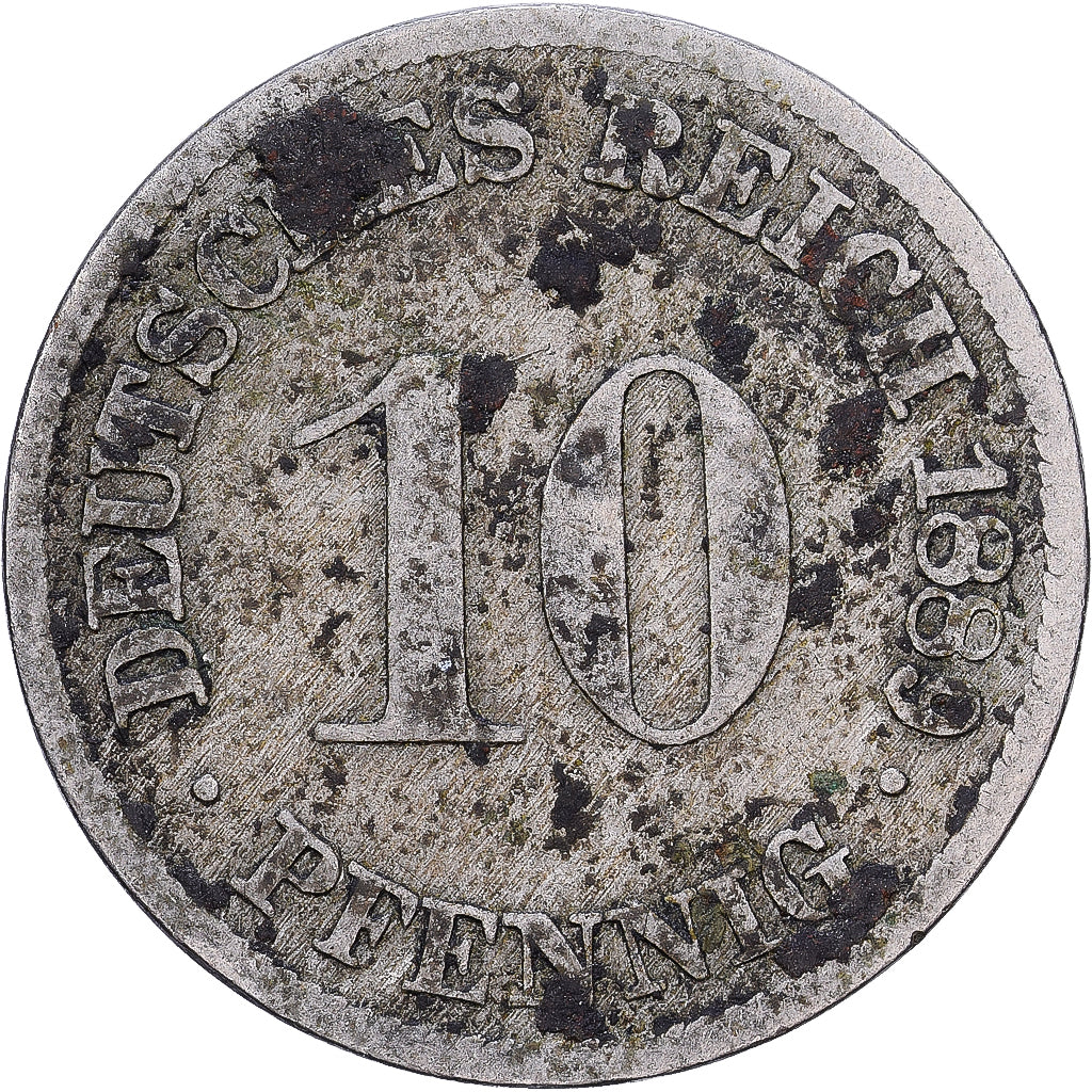 Germania, 10 Pfennig, 1889, Munich, Cupronickel, B+