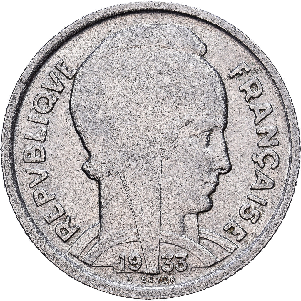 France, 5 Francs, Bazor, 1933, Paris, Nickel, EF(40-45)