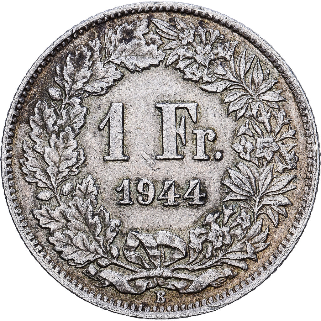 Suiza, 1 Franc, 1944, Bern, Plata, MBC