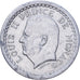 Mónaco, Louis II, 2 Francs, 1943, Paris, Aluminio, MBC
