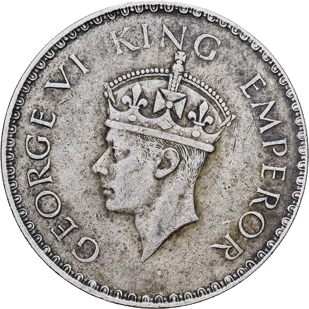 India-Británica, George VI, 1 Rupee, 1941, Bombay, Plata, MBC