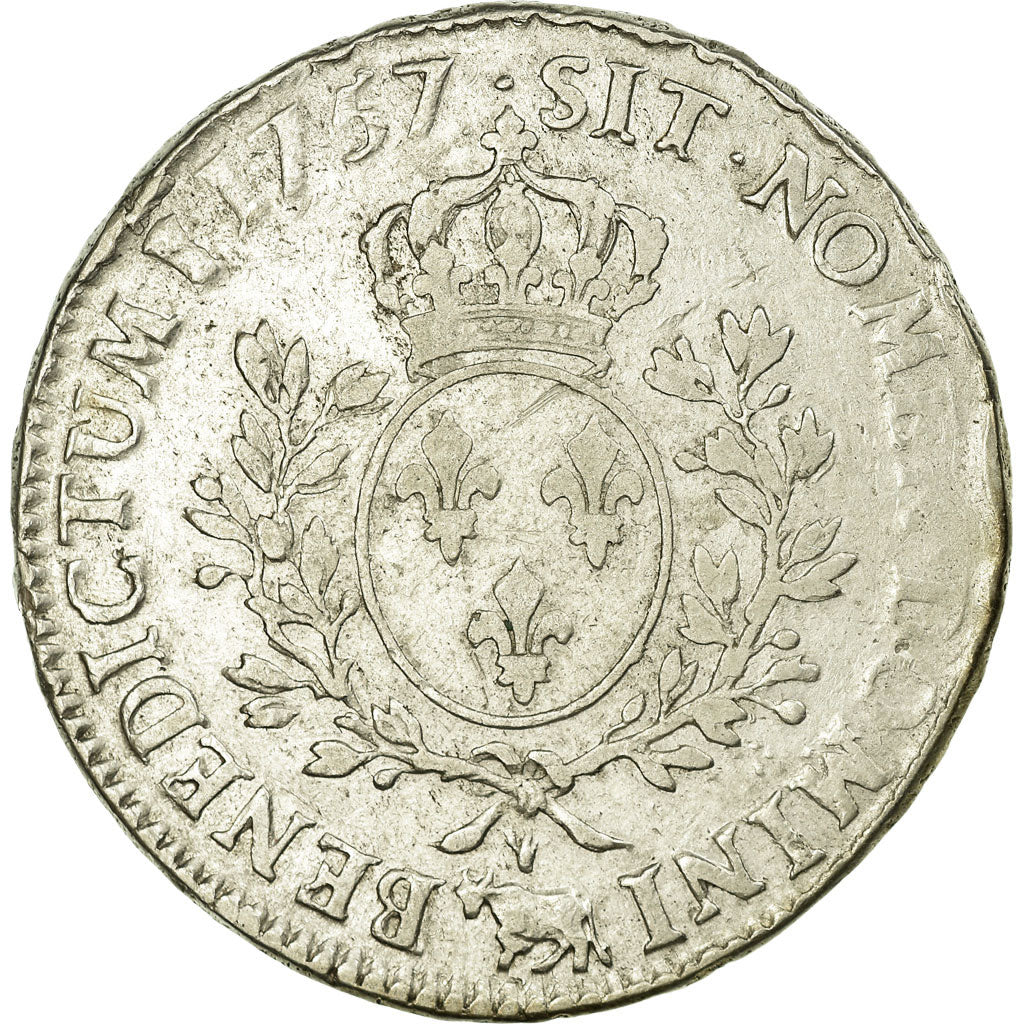 Moneta, Francia, Louis XV, Écu de Béarn au bandeau, Ecu, 1757, Pau, MB+