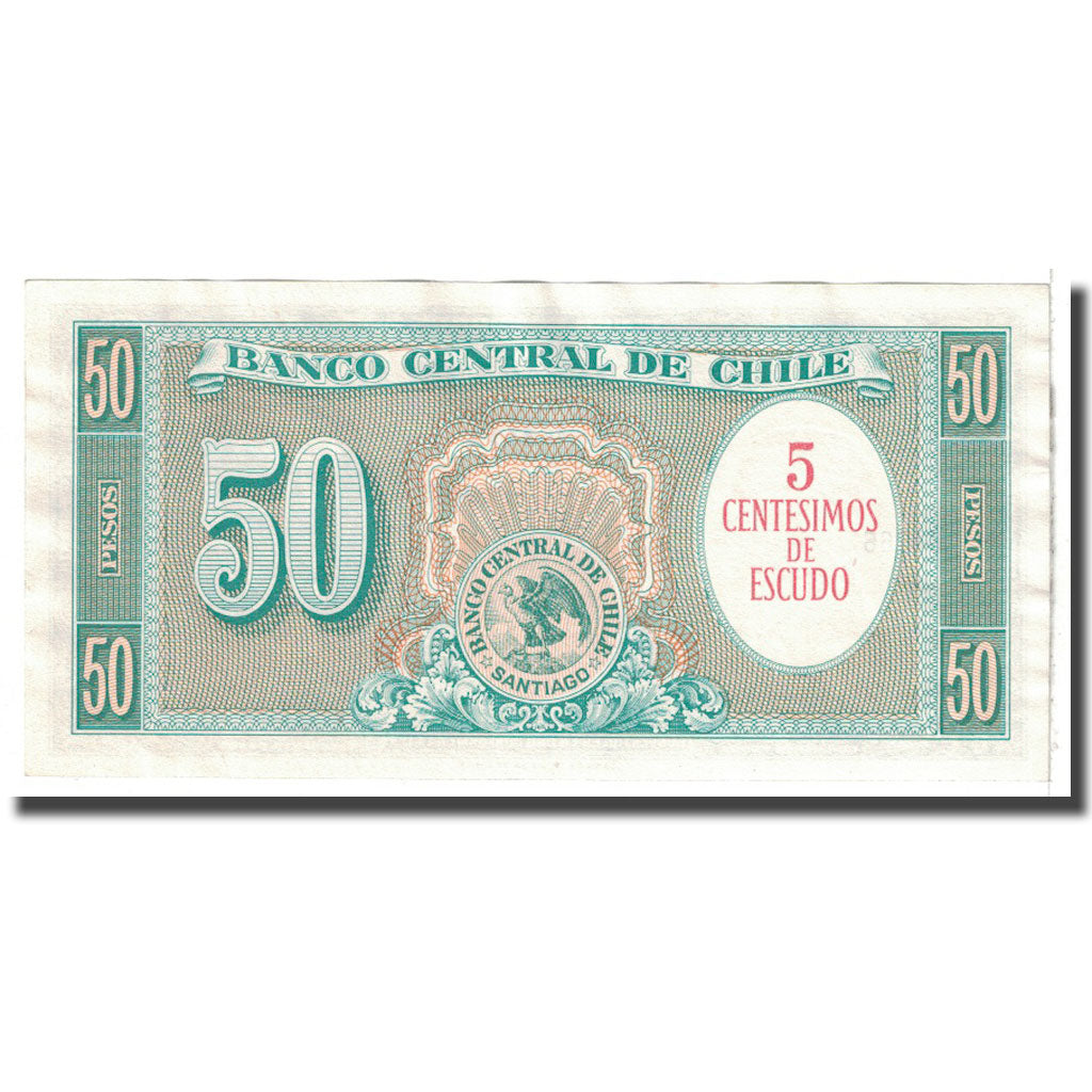 Billet, Chile, 5 Centesimos on 50 Pesos, KM:126b, NEUF