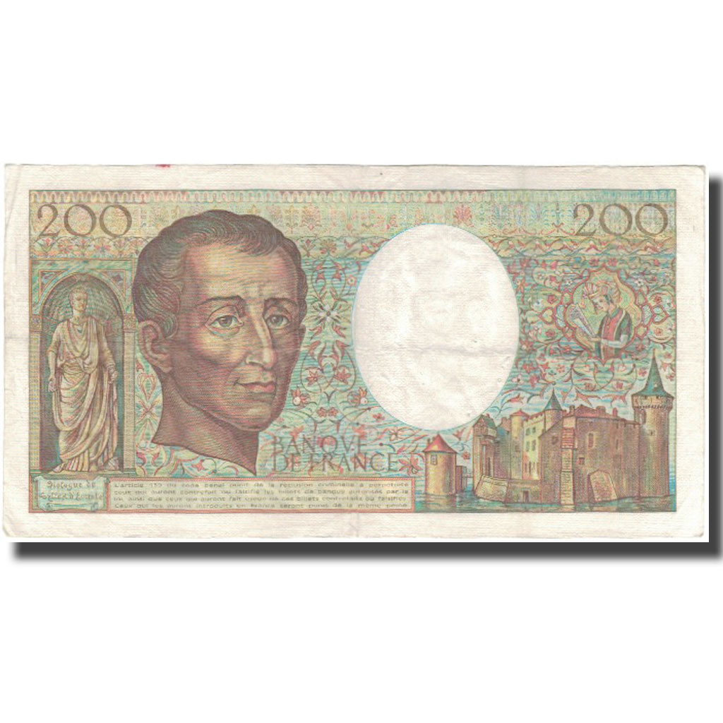 Francja, 200 Francs, Montesquieu, 1983, VF(30-35), Fayette:70.3, KM:155a