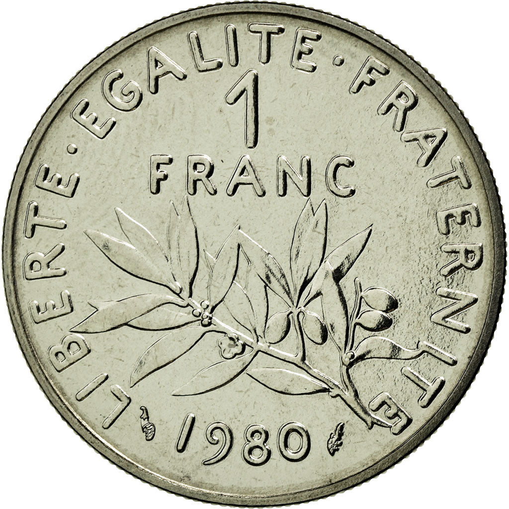 Munten, Frankrijk, Semeuse, Franc, 1980, FDC, Nickel, Gadoury:474