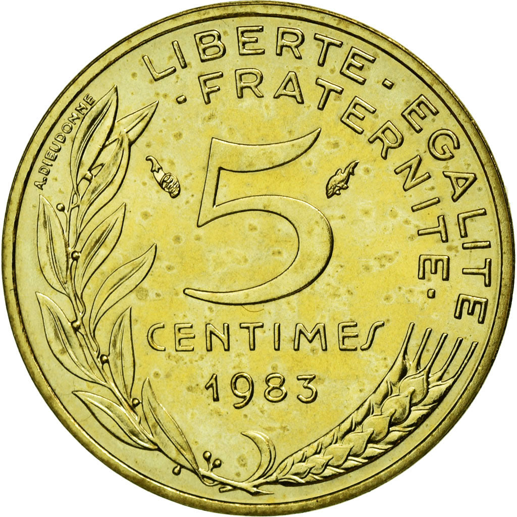 Coin, France, Marianne, 5 Centimes, 1983, MS(65-70), Aluminum-Bronze
