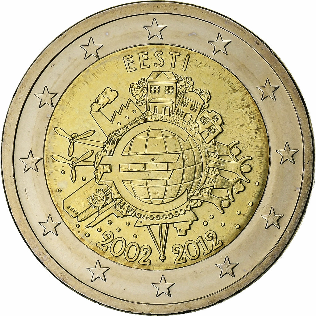 Estónia, 2 Euro, €uro 2002-2012, 2012, MS(64), Bimetálico