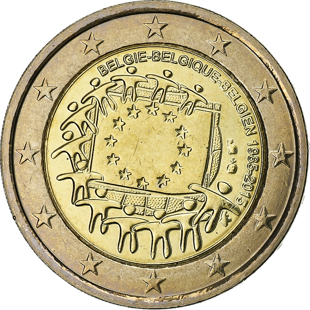 Belgio, 2 Euro, Drapeau européen, 2015, Brussels, SPL+, Bi-metallico