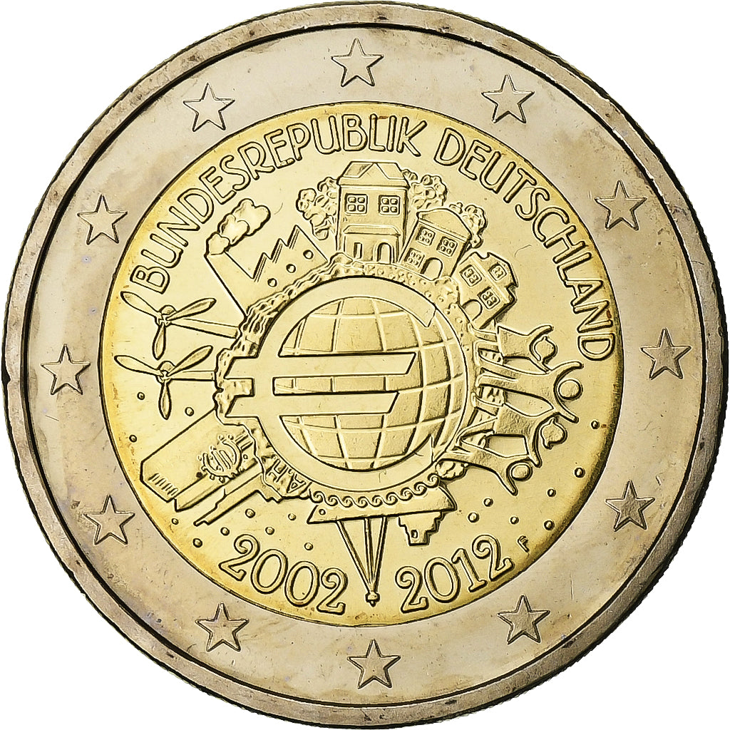 Alemanha, 2 Euro, €uro 2002-2012, 2012, MS(64), Bimetálico