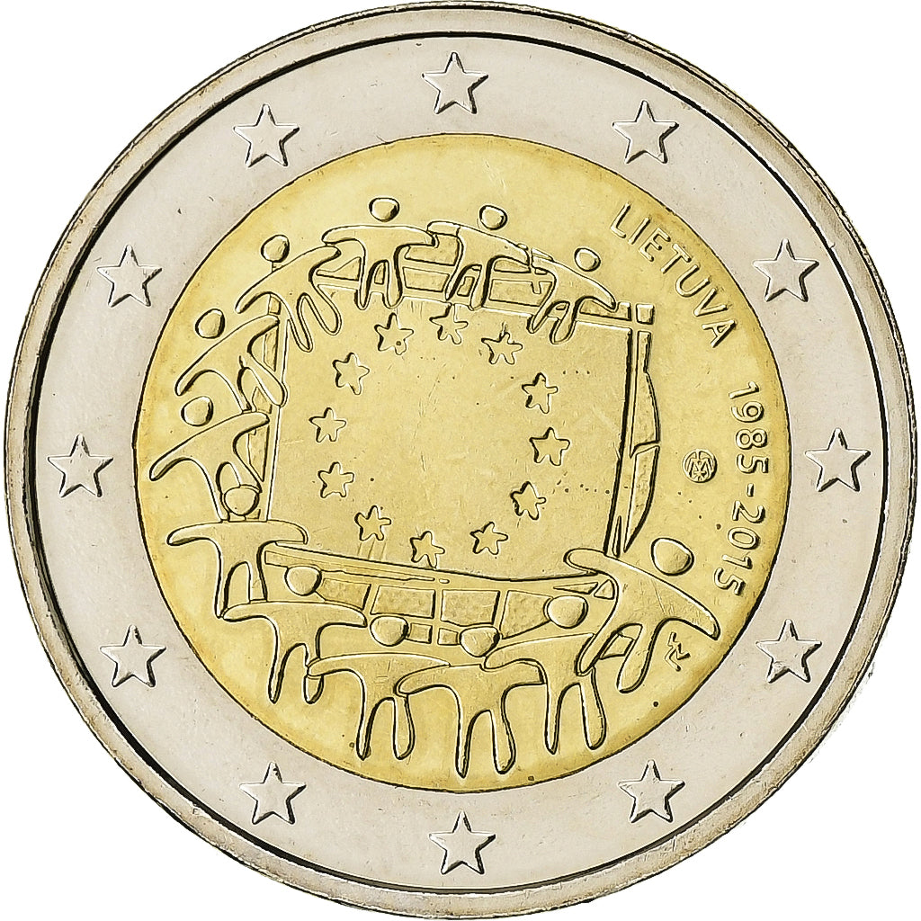 Lituania, 2 Euro, Drapeau européen, 2015, SPL+, Bi-metallico, KM:New