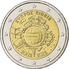 Chipre, 2 Euro, €uro 2002-2012, 2012, MS(64), Bimetálico