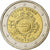 Chipre, 2 Euro, 10 years euro, 2012, MS(64), Bimetálico