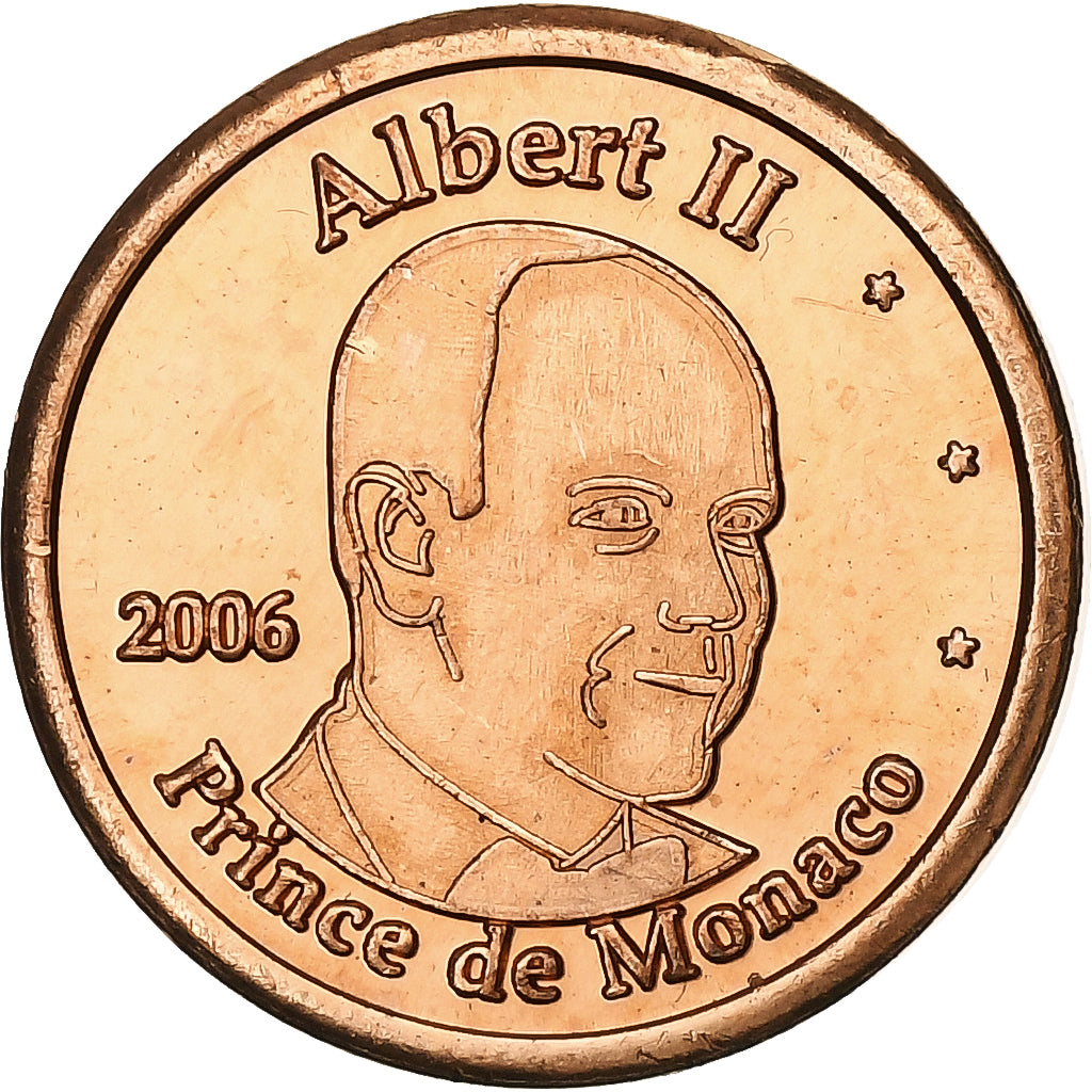 Monaco, 2 Euro Cent, unofficial private coin, 2006, Copper Plated Steel, UNC