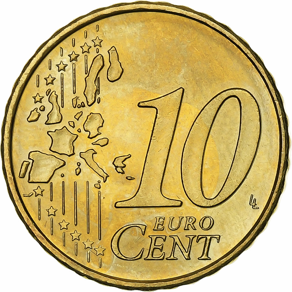 Paesi Bassi, Beatrix, 10 Euro Cent, 2000, Utrecht, Ottone, SPL+, KM:237