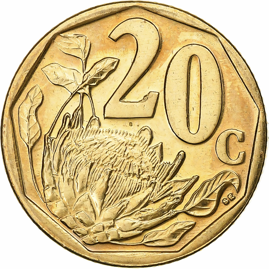 África do Sul, 20 Cents, 2016, Pretoria, Aço Cromado a Bronze, MS(64), KM:442