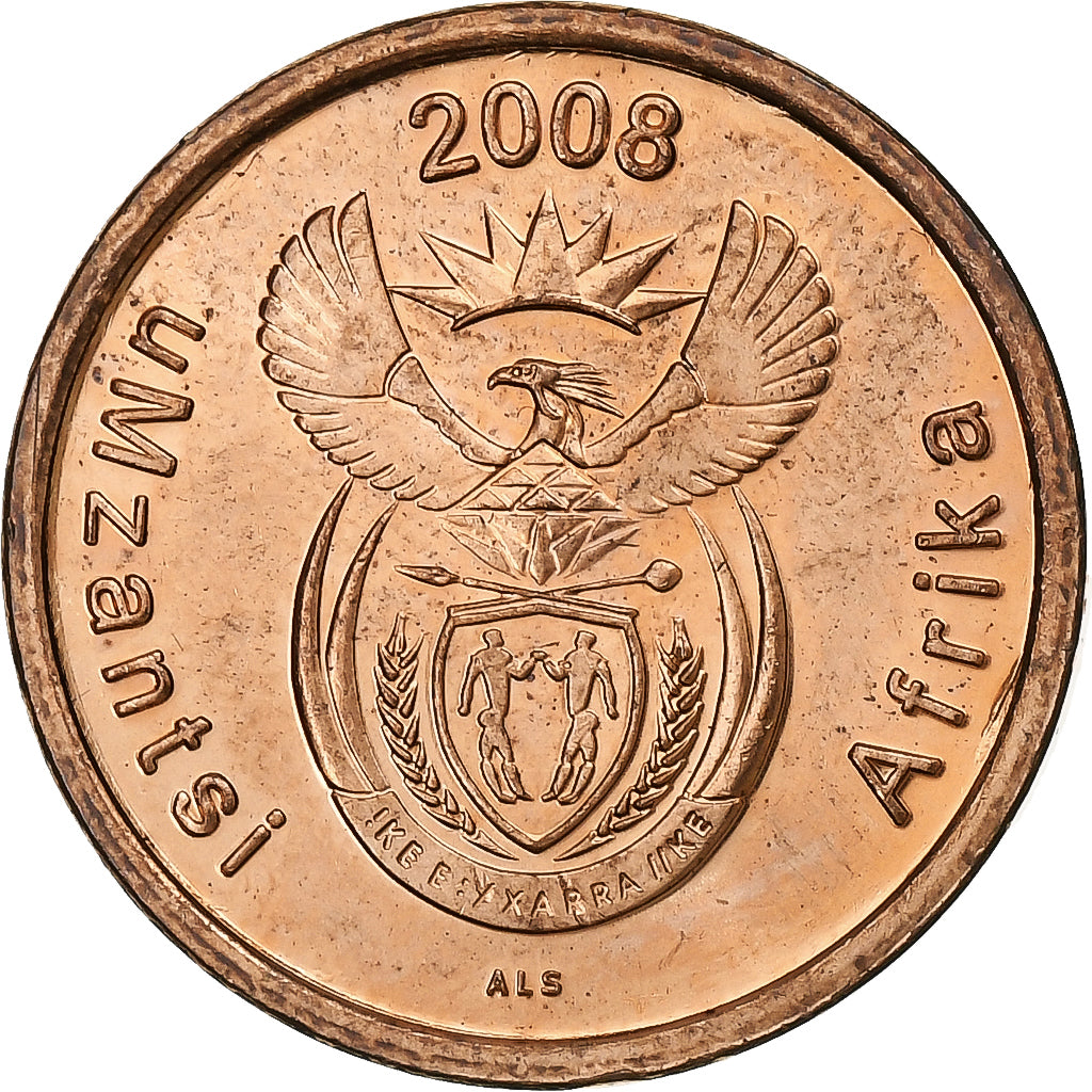 África do Sul, 5 Cents, 2008, Pretoria, Aço Cromado a Cobre, MS(60-62), KM:440