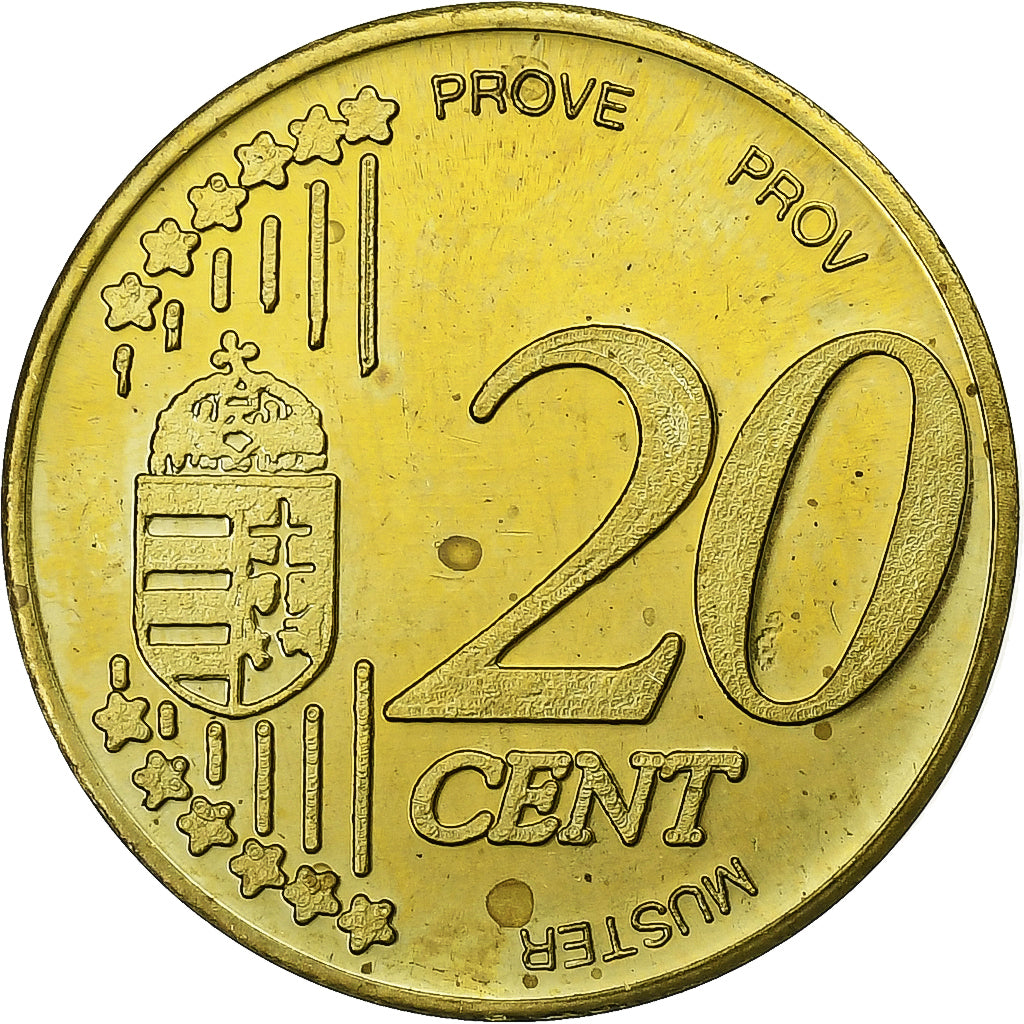 Hungary, 20 Euro Cent, Essai-Trial, Brass, MS(64)