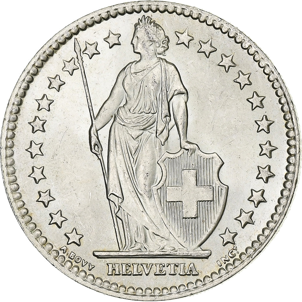 Switzerland, 2 Francs, 1955, Bern, Silver, AU(55-58), KM:21